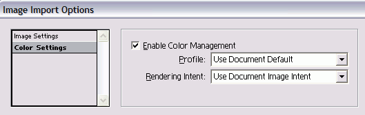 Диалоговое окно Image Import Options для файлов TIFF и PSD 