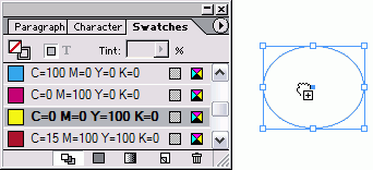 Можно перетащить образец внутрь объекта, чтобы получить эффект заливки фона